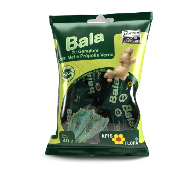 Balas de Gengibre e Própolis Verde