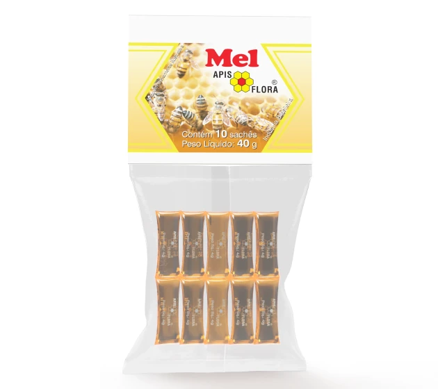 Mel Puro Apis Flora Sachês – Cartela 40 g